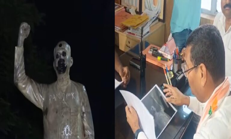 हरमू पार्क में डॉ. श्यामा प्रसाद मुखर्जी की प्रतिमा पर कालिख, BJP ने थाने में दिया आवेदन