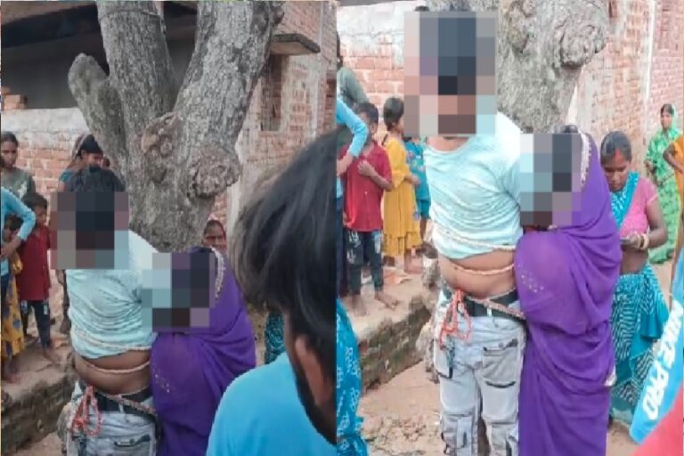 गिरिडीह में युवक-शादीशुदा महिला को पेड़ से बांधकर मारपीट का आरोप, वीडियो वायरल; पुलिस ने छुड़ाया