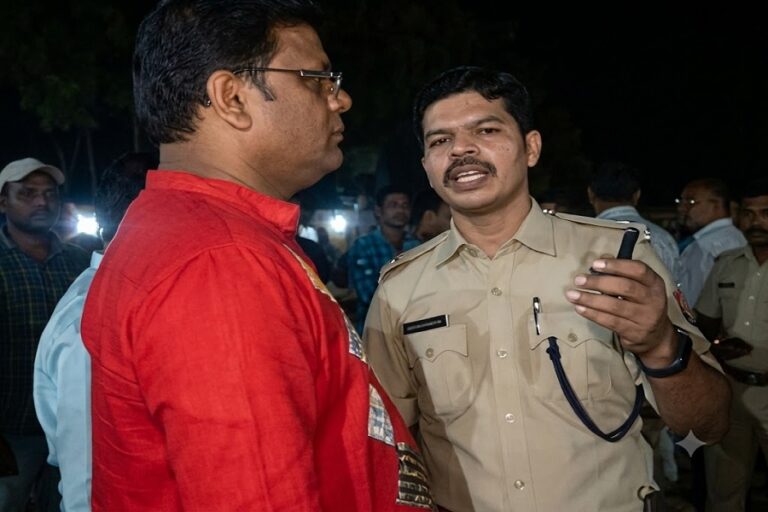 जमशेदपुर: प्रतिमा विसर्जन में आतिशबाजी को लेकर विवाद, थाने के सामने सड़क जाम