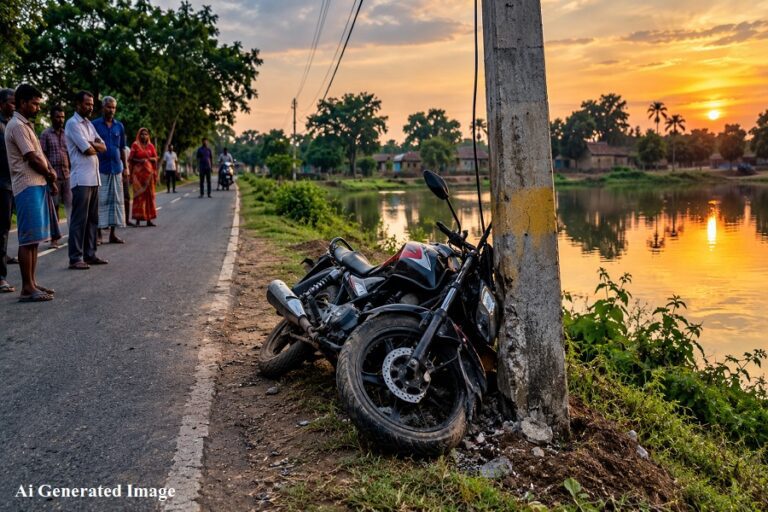 जामताड़ा में बाइक बिजली के खंभे से टकराई, राजमिस्त्री की मौत; परिवार पर टूटा दुखों का पहाड़