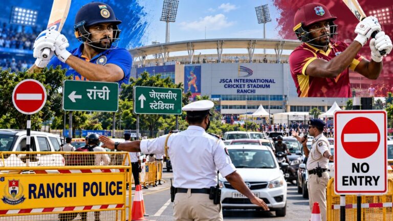 भारत-वेस्टइंडीज टी-20: रांची में बदली ट्रैफिक व्यवस्था, इन रास्तों पर रहेगी नो-एंट्री