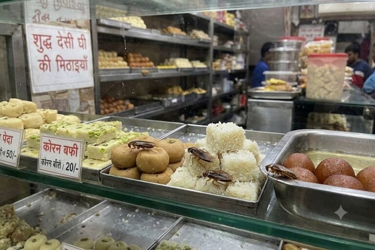 रांची की मिठाई दुकान में मिठाइयों के पास मिले कॉकरोच, संचालक को नोटिस