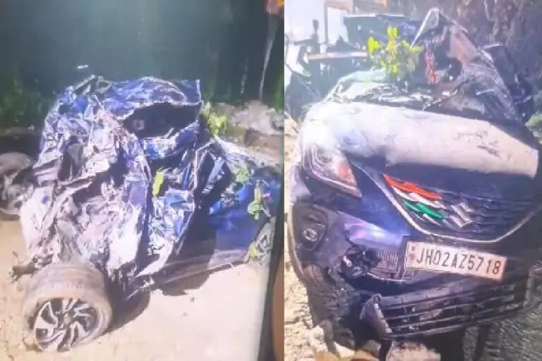 चुटूपालू घाटी में कंटेनर ने कार को मारी टक्कर, एक ही परिवार के 3 लोगों की मौत; दो घायल